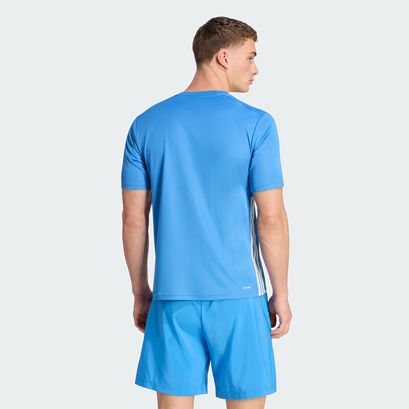 Remera Adidas Workout Essentials Base 3 Rayas Azul
