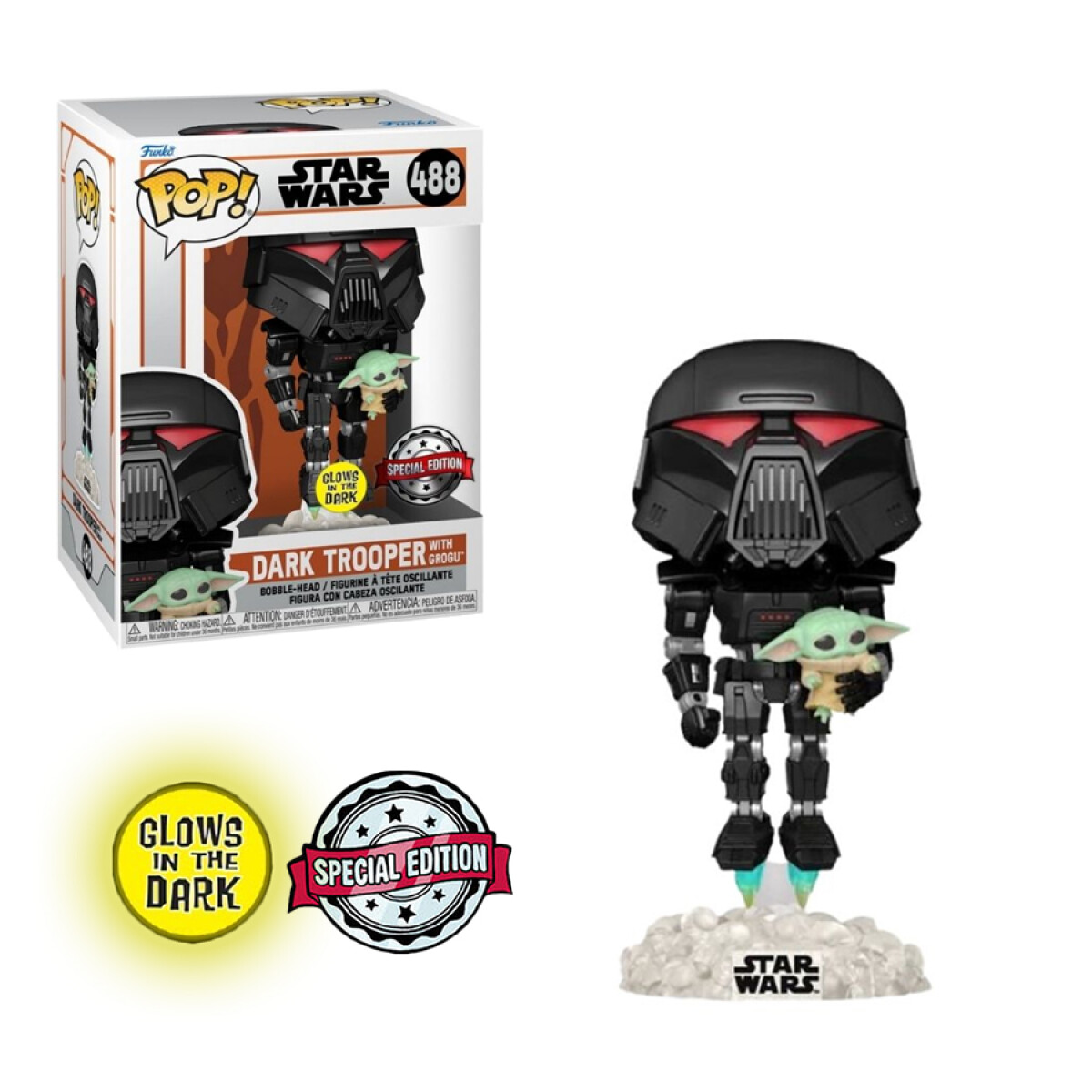 Dark Trooper With Grogu • The Mandalorian [Exclusivo - Glows In The Dark] - 488 