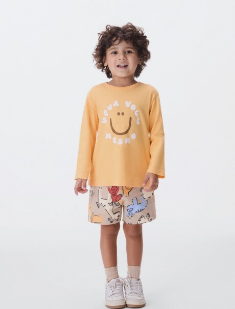 CAMISETA INFANTIL CON ESTAMPA NARANJA