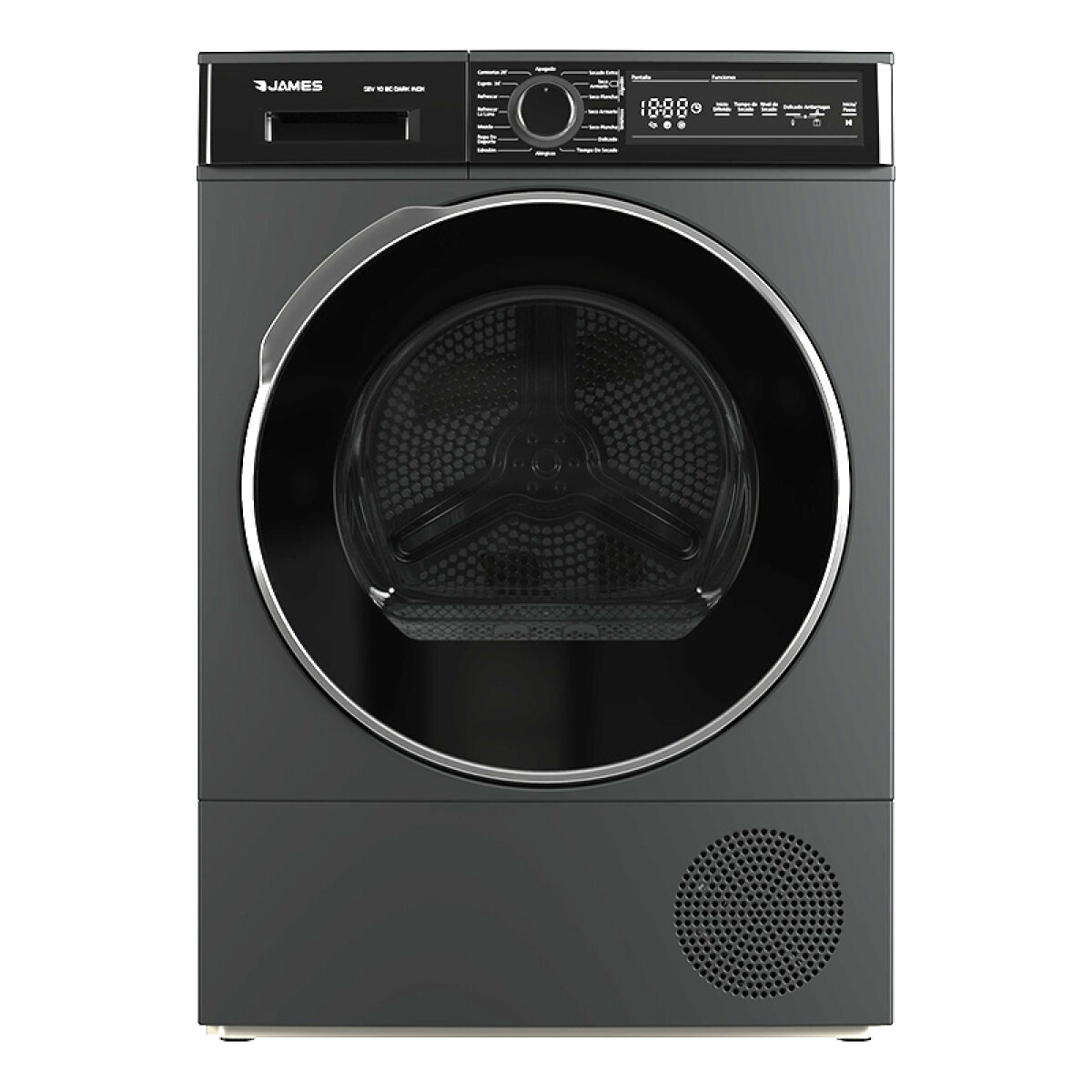Secarropas 10 kg James SEV10 BC Dark Inox por Bomba de Calor 