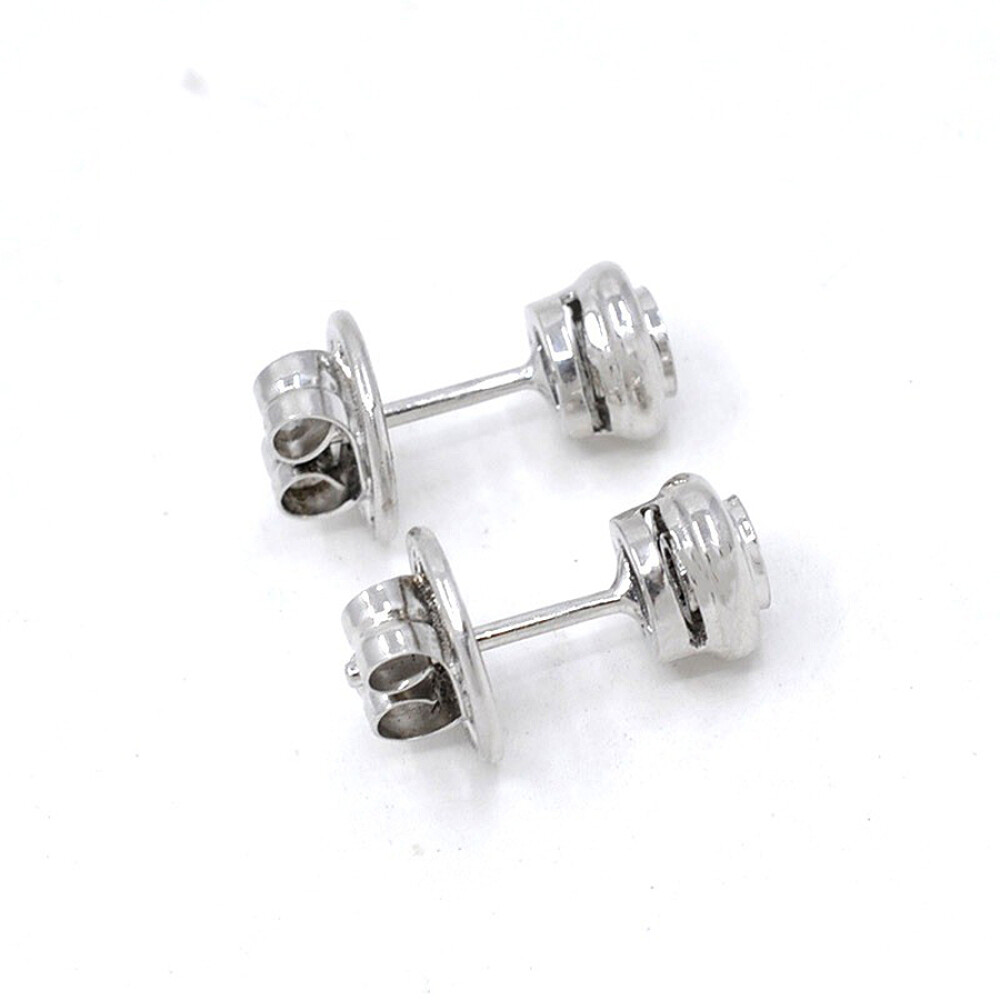 Caravanas En Oro 18K Blanco Y Brillantes Caravanas En Oro 18K Blanco Y Brillantes