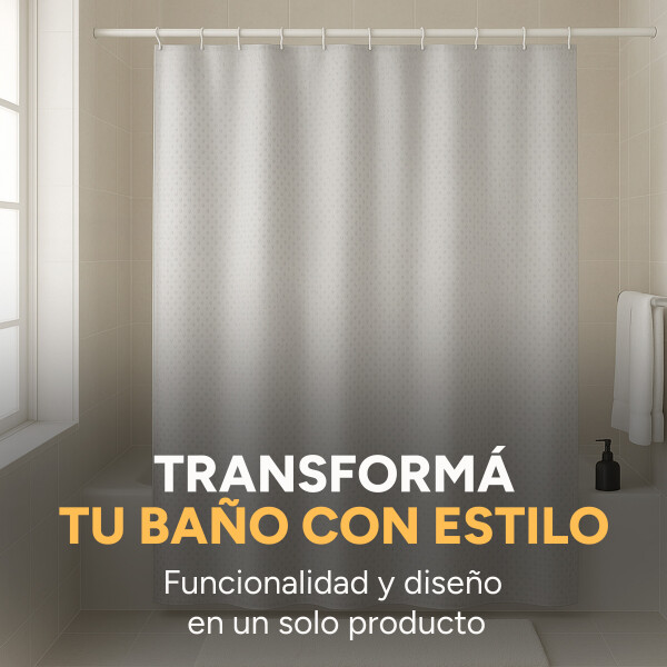Cortina De Baño Ducha De Vinilo Plástico Varios Diseños Color Variante Gris