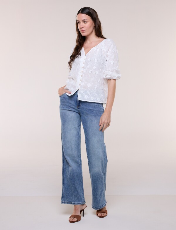 Blusa Bordada CRUDO