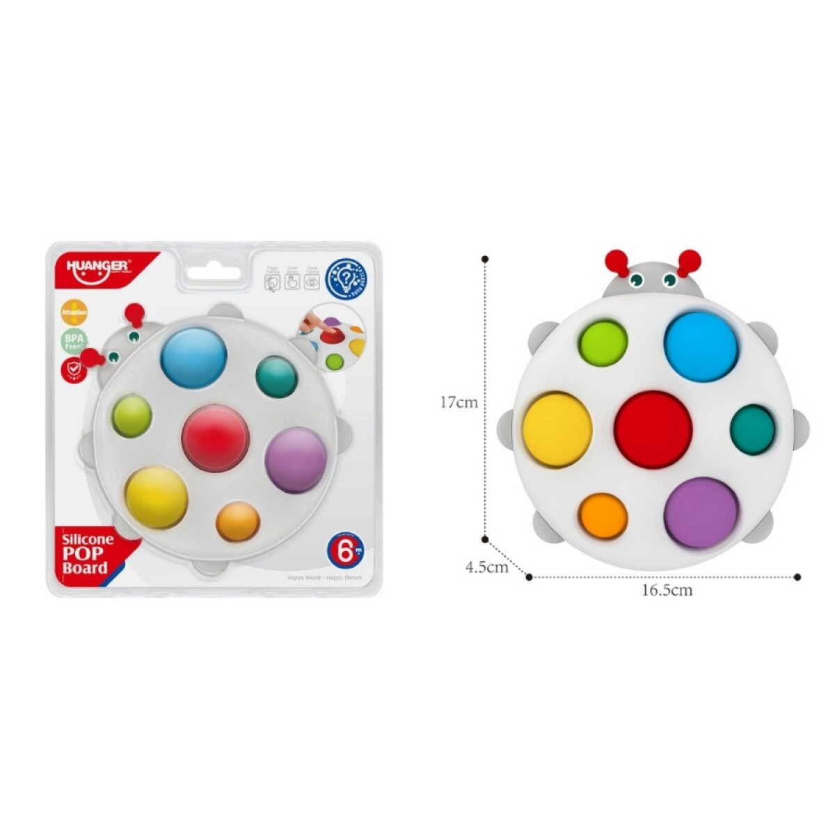 Pop It Sensorial Huanger De Silicona Con Diseño De Mariquita - MARIA 