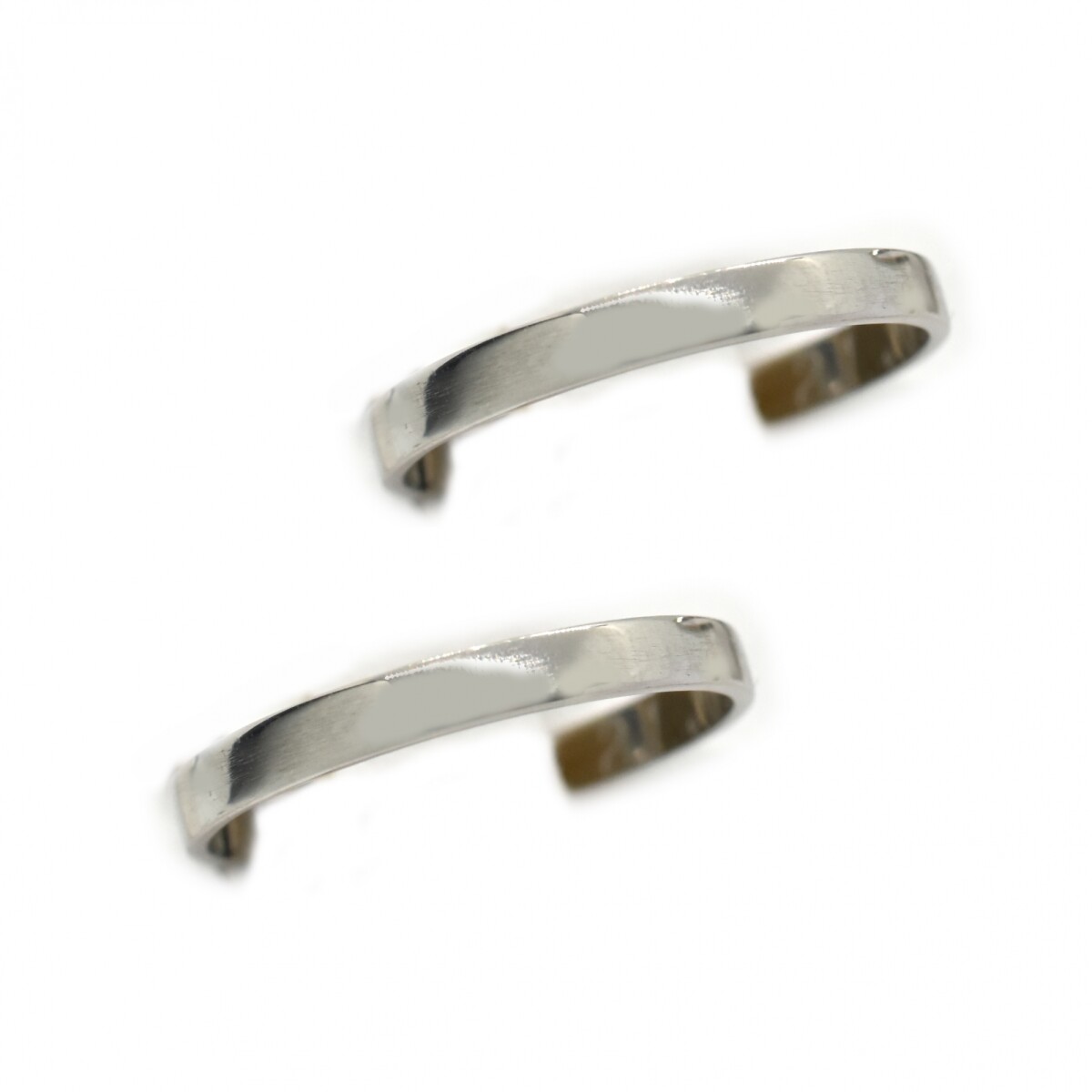 Par de Alianzas y Cintillo en Oro 18 Kilates Blanco 2.5mm Faja 