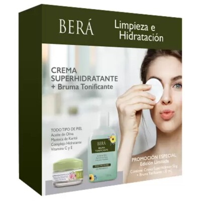 Set Berá Crema Súper Hidratante 50 GR + Bruma Tonificante 130 ML Set Berá Crema Súper Hidratante 50 GR + Bruma Tonificante 130 ML