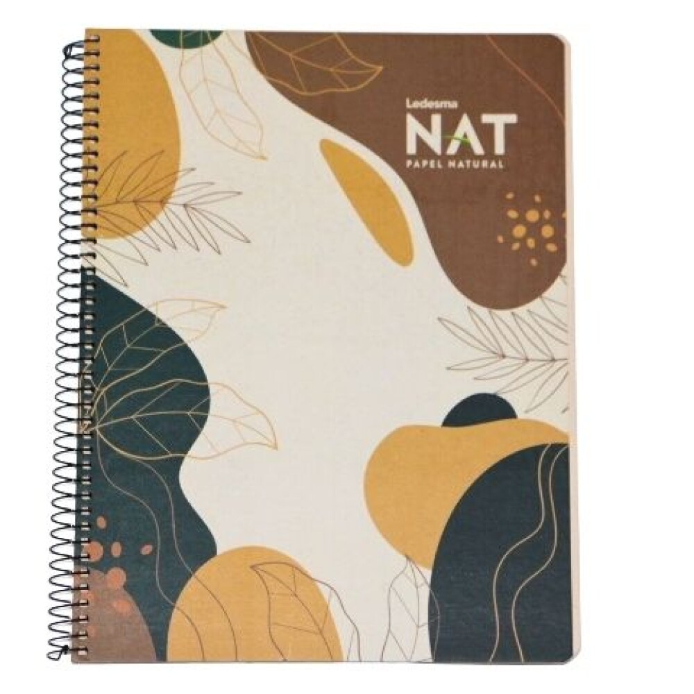 CUADERNOLA NAT TAPA DURA TAMAÑO A4 80 HOJAS TAPA BLANCA Y MARRON HOJAS AMARILLAS