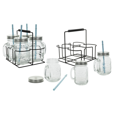 JARRA VIDRIO SET X4UDS C/SOPORTE METAL Y SORBITOS 6401 Q6 JARRA VIDRIO SET X4UDS C/SOPORTE METAL Y SORBITOS 6401 Q6