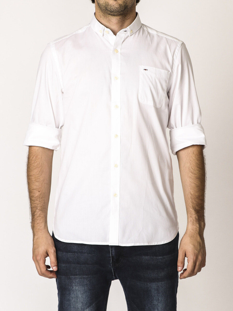 Camisa Clásica Sport Harrington Label - Blanco 