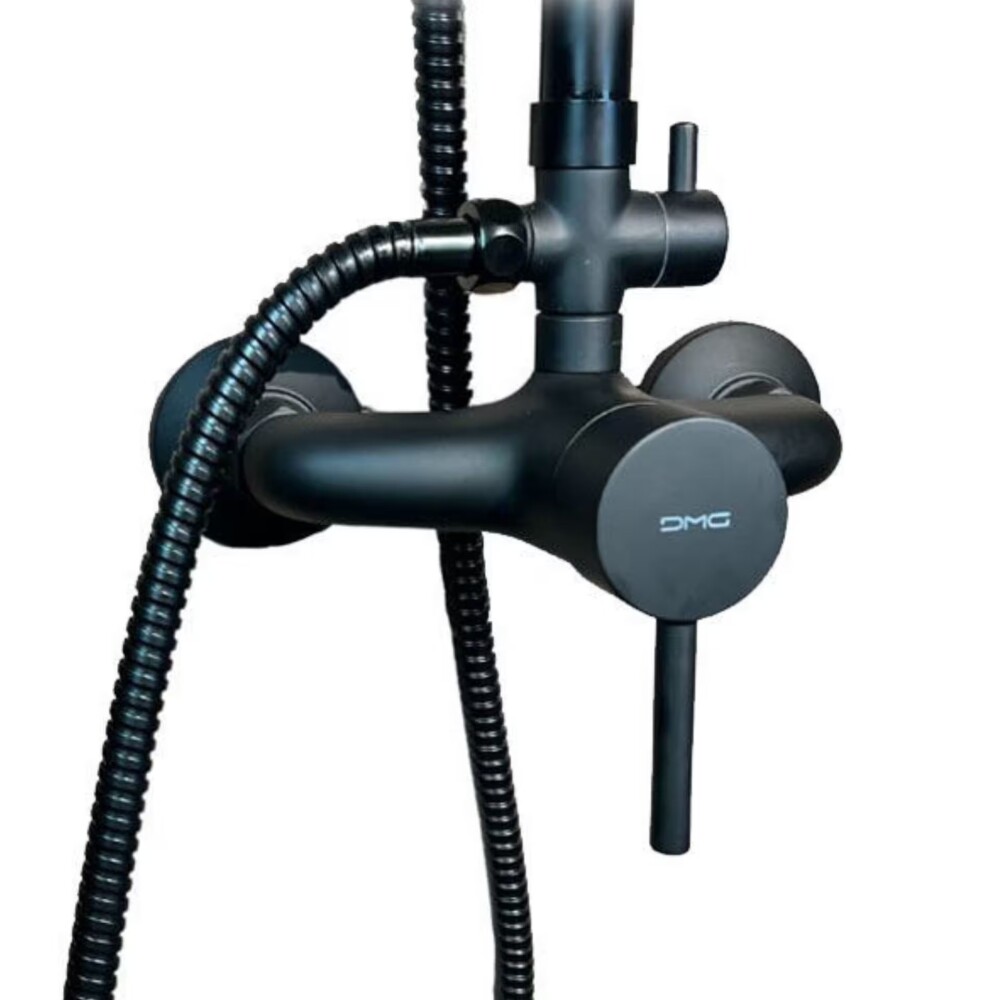 Barral de ducha Monocomando Exterior con transferencia Milano negro mate Barral De Ducha Monocomando Exterior Con Transferencia Milano Negro Mate