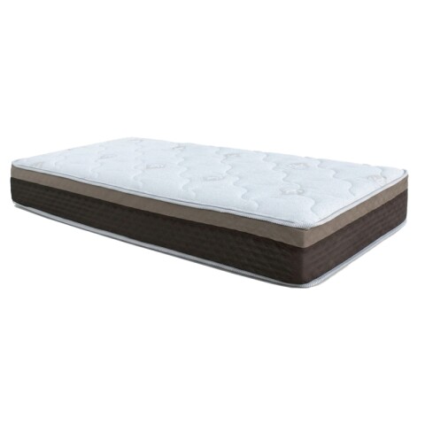 Sommier con Resortes Pocket Espuma Alta Densidad y Eurotop Soporte 130 Kg 1 Plaza 88 cm de Ancho