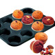 Set x12 molde muffin antiadherente 35x26,5X3 cm GRIS OSCURO