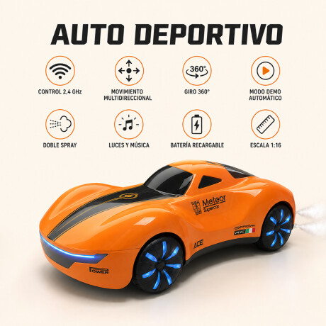 Auto deportivo a control remoto Naranja
