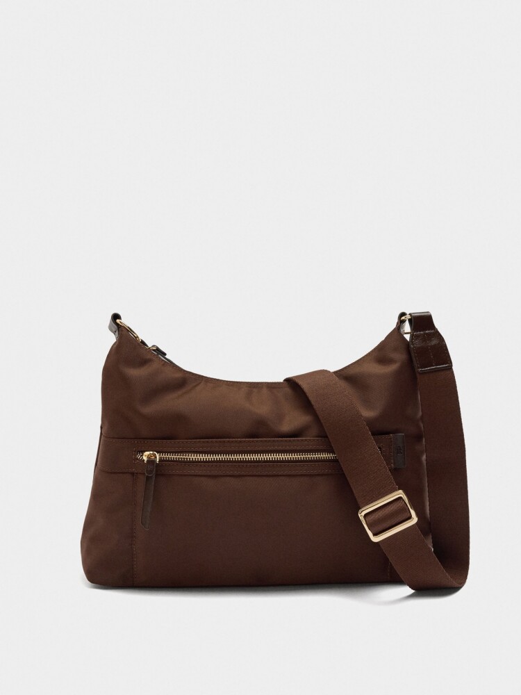 Bolso Bandolera De Nylon canela