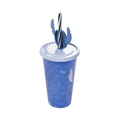 Vaso plástico Stitch con pin y sorbito Vaso plástico Stitch con pin y sorbito