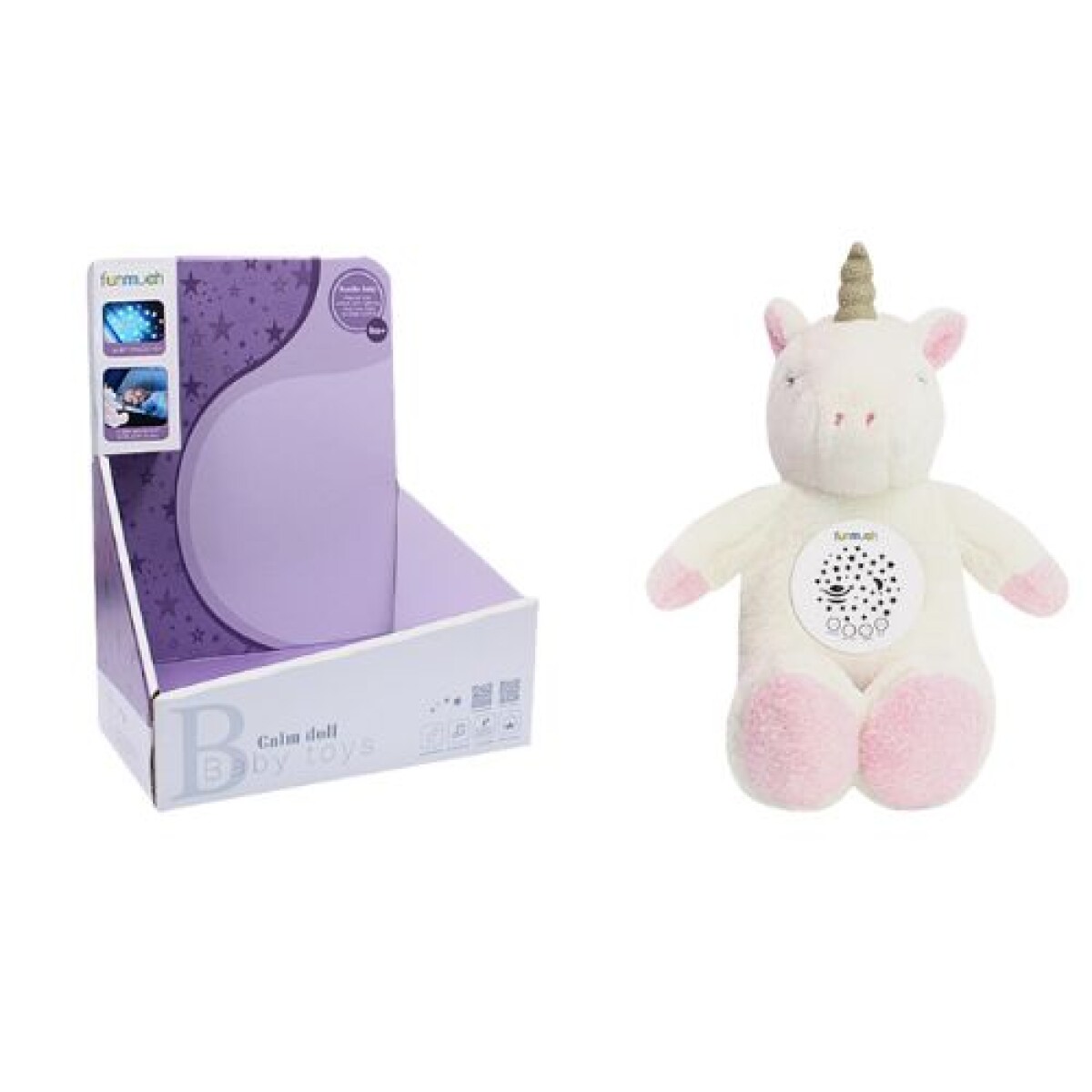 PROYECTOR PELUCHE CON MUSICA Y LUZ UNICORNIO - Proyector Peluche Con Musica Y Luz Unicornio 