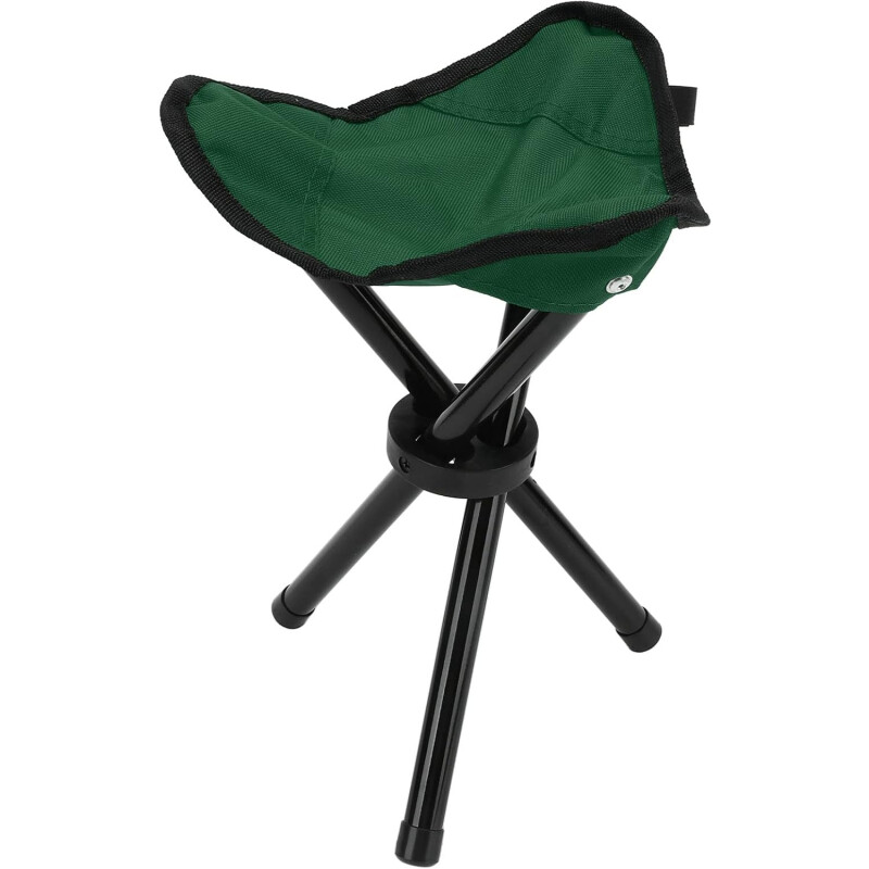 Banco Plegable Trípode De Aluminio Para Camping Verde