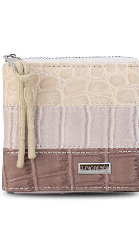 BILLETERA CANDELA CROCO PIEL CUARZO MAUVE