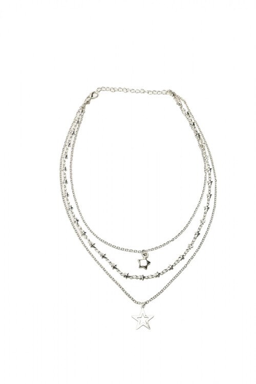 Set Collar Estrellas Plateado