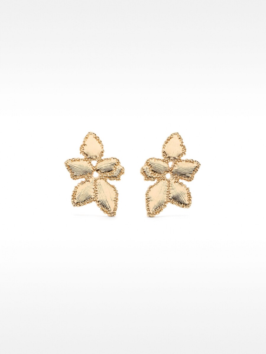Pendientes Flor Con Textura dorado