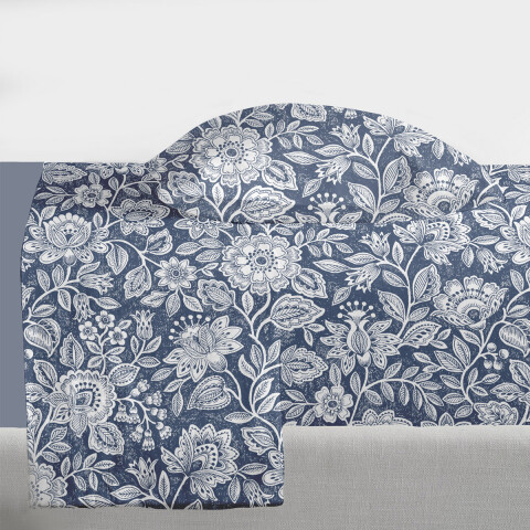 Juego Sábanas 1 Plaza Richmond House Estampadas 100% Microfibra 307 FLOR AZUL