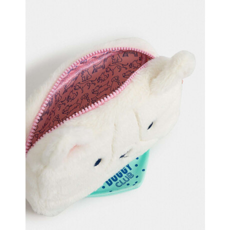 Cartuchera Peluche Perrito Blanco Crudo