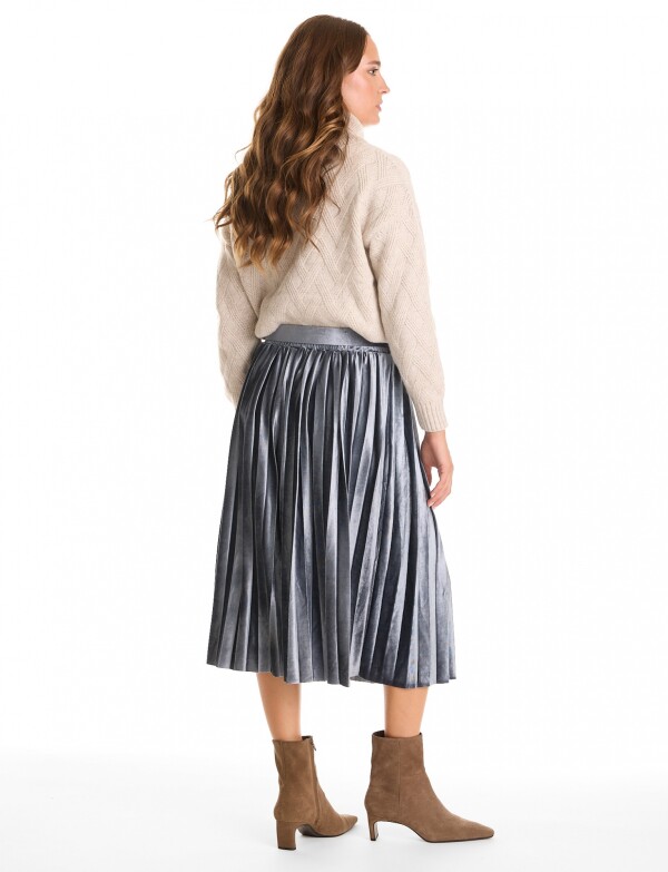 Falda Velvet GRIS AZULADO