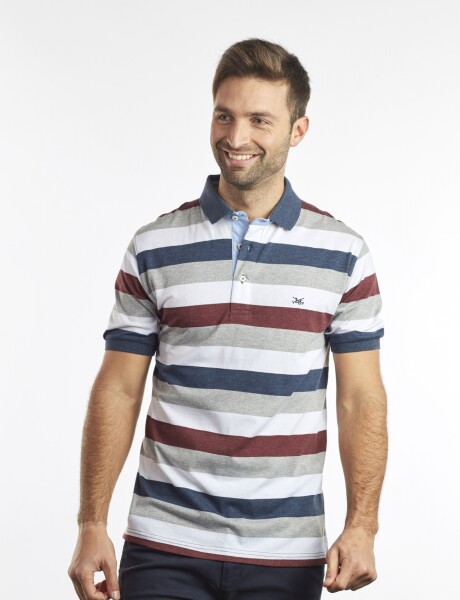 POLO JERSEY RAYADA Bordeaux