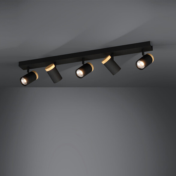 Lámpara de pared o techo 5xGU10 negro CARTAGENA EG0598