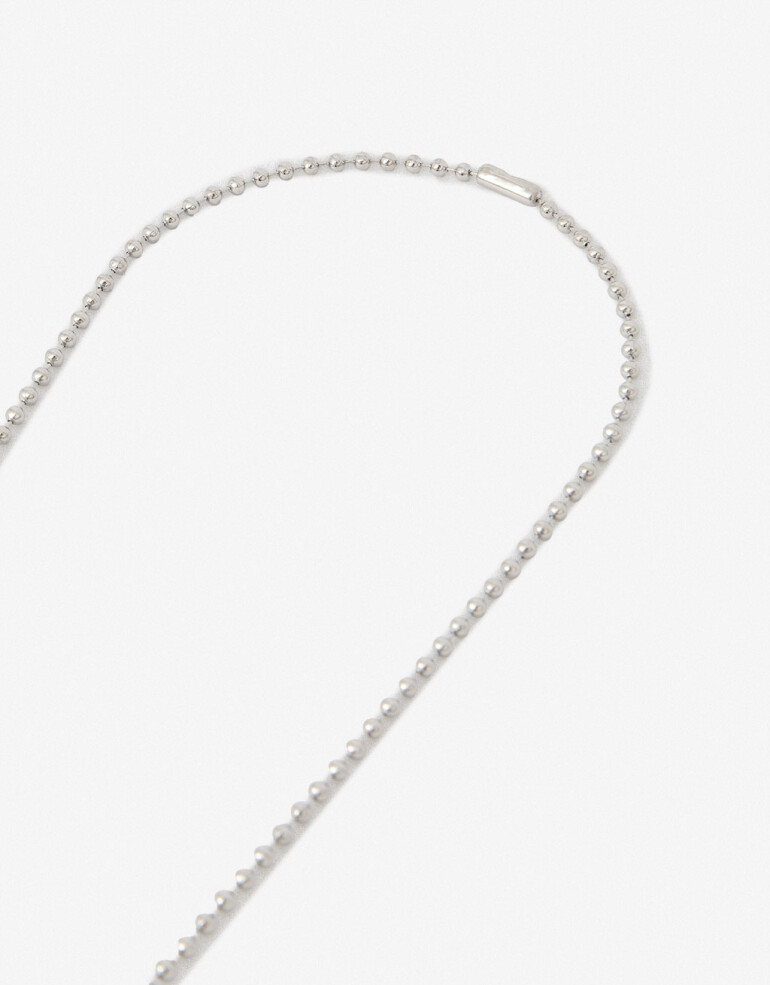 Cadena Corta con Dije Metal Collar De Acero Men´s Collection - Plateado
