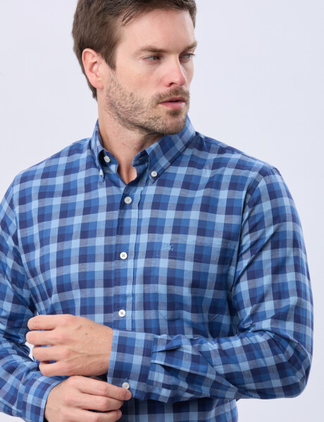 CAMISA SPORT A CUADROS Azul