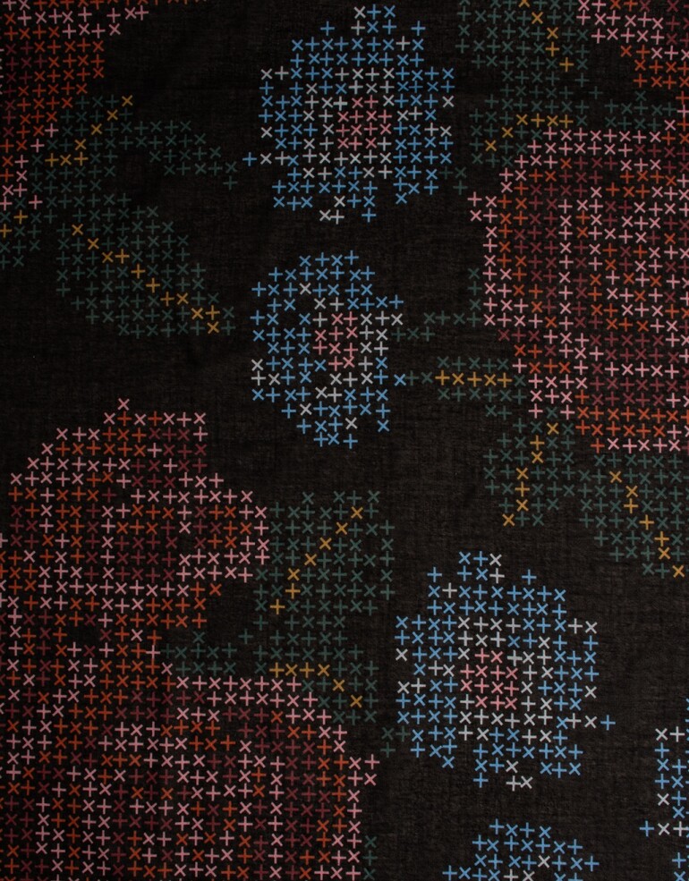 Pañuelos Raso Algodón Flores Raso Con Flores En Punto Cruz - Combinacion Multicolor