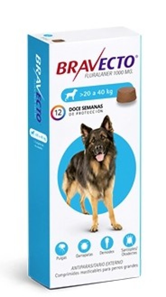 BRAVECTO TRIMESTRAL MSD PERROS 20 A 40KG 