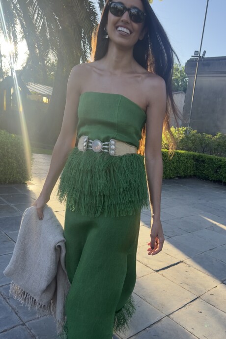 Exotic Raphia Skirt Verde Lechuga