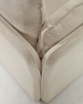 Sofá cama Tanit blanco y patas de madera maciza de haya con acabado natural 210 cm