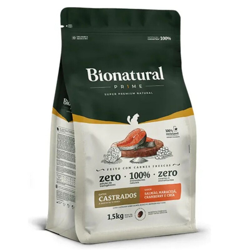 BIONATURAL CAT PRIME CASTRADO SALMON 1,5 KG