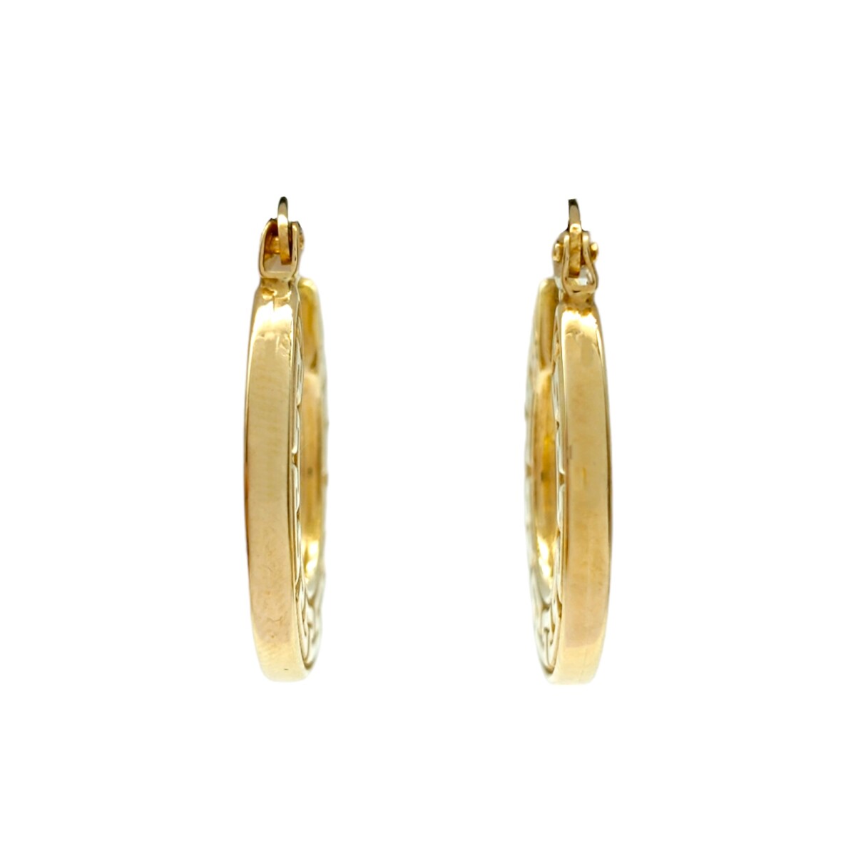 Caravanas aros de oro Greca- Oro bajo - Sin piedra- CA8042 - sinpiedra 