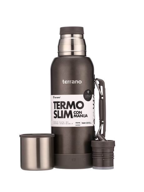 Termo Slim 750mL. con Base Silicona Gris Metalizado