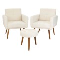 CONJUNTO 2 POLTRONAS + PUFF ORLEANS - BEIGE CONJUNTO 2 POLTRONAS + PUFF ORLEANS - BEIGE