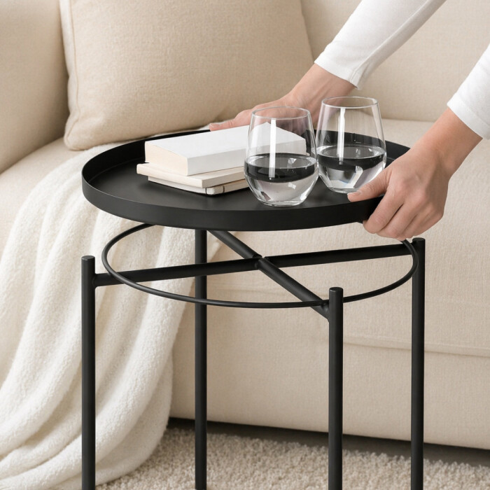 Mesa Baja Tray - Bandeja Extraible - Chica Negro