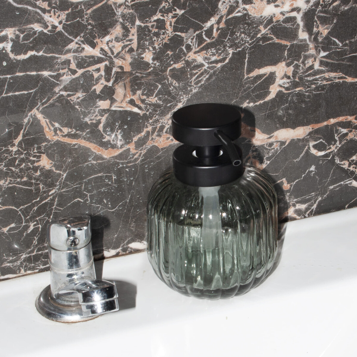 Dispensador de jabón vidrio - verde 