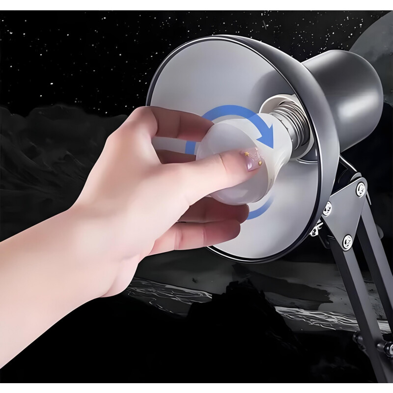 Lampara De Escritorio Portátil Metal Arquitecto Articulada Negro