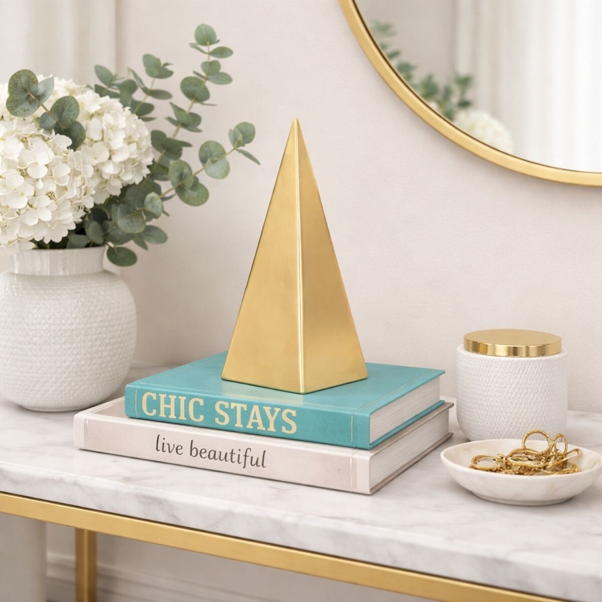 DECORACION PYRAMID Dorado Medium 