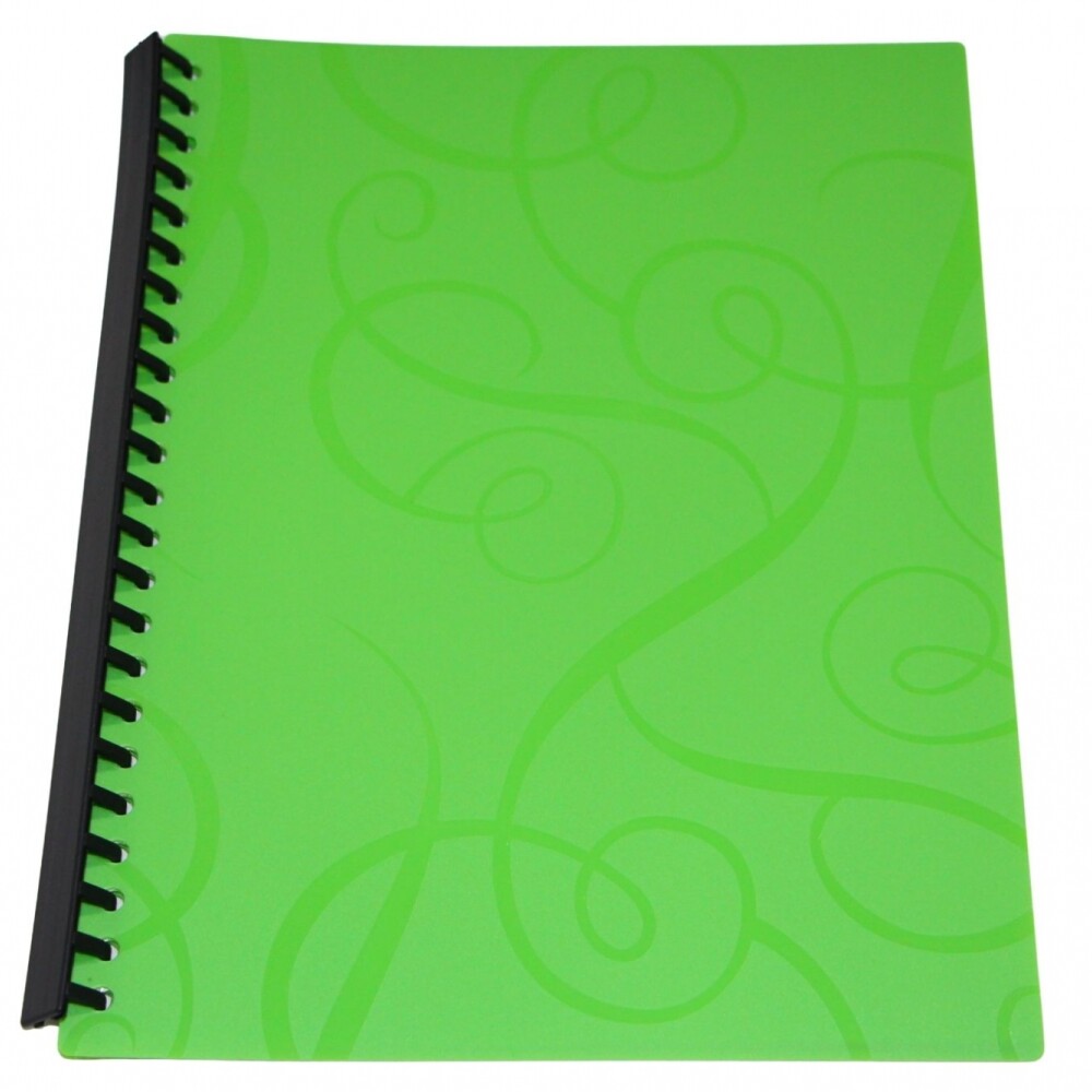 CARPETA TAMAÑO A4 CON 20 FUNDAS Y RULO COLOR VERDE