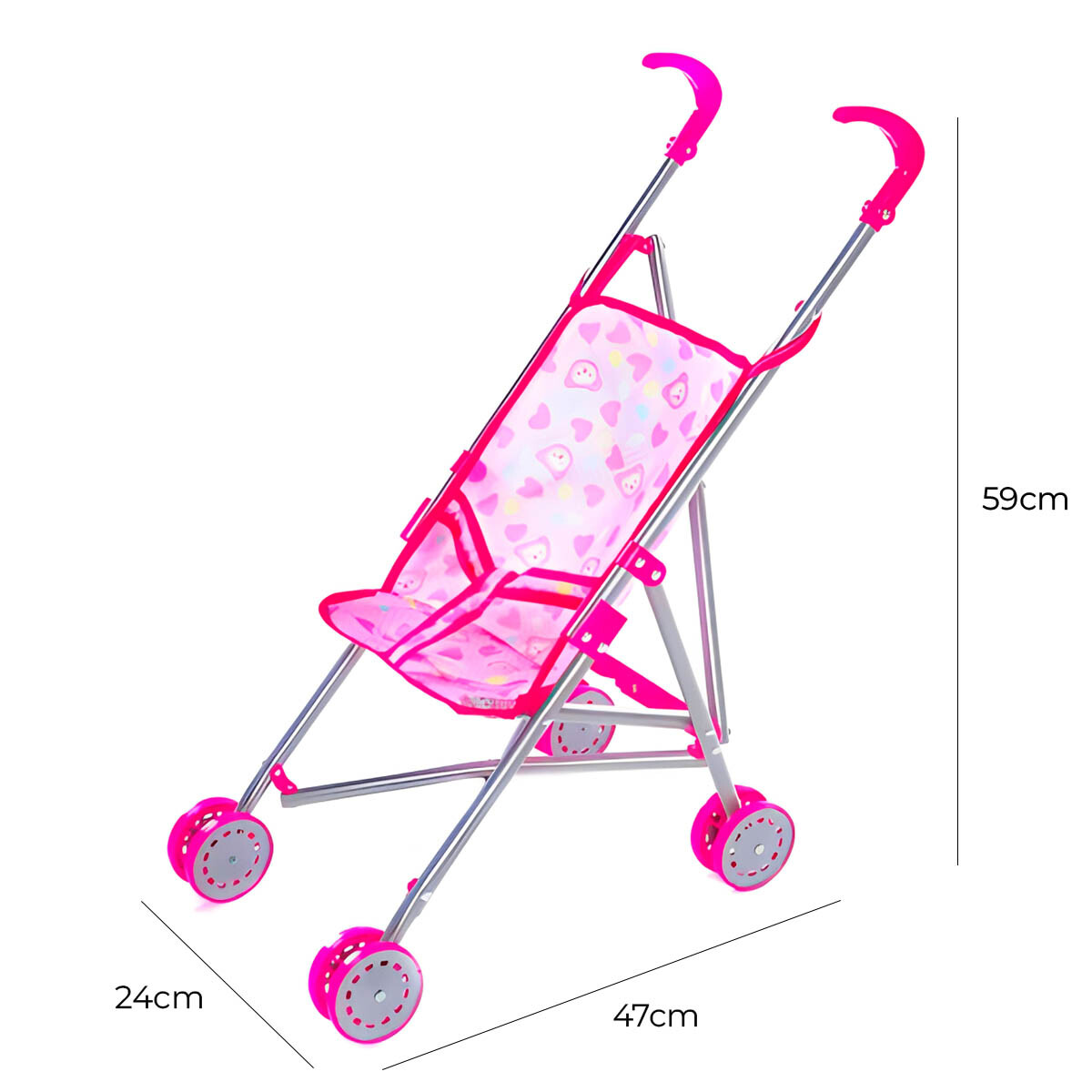 Set 4 En 1 Muñeca Bebe+ Coche Silla Hamaca Mecedor - Jug003102 