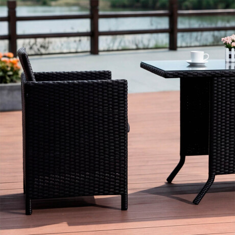 Set X3 Juego Jardín Ratán Sillón Mesa Balcón Patio Set X3 Juego Jardín Ratán Sillón Mesa Balcón Patio