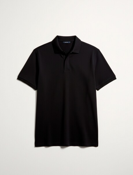 POLO EN TEJIDO PIMA PIQUÉ NEGRO