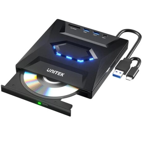 Grabadora de Cd/dvd Externa Unitek con Hub USB 5 en 1 001