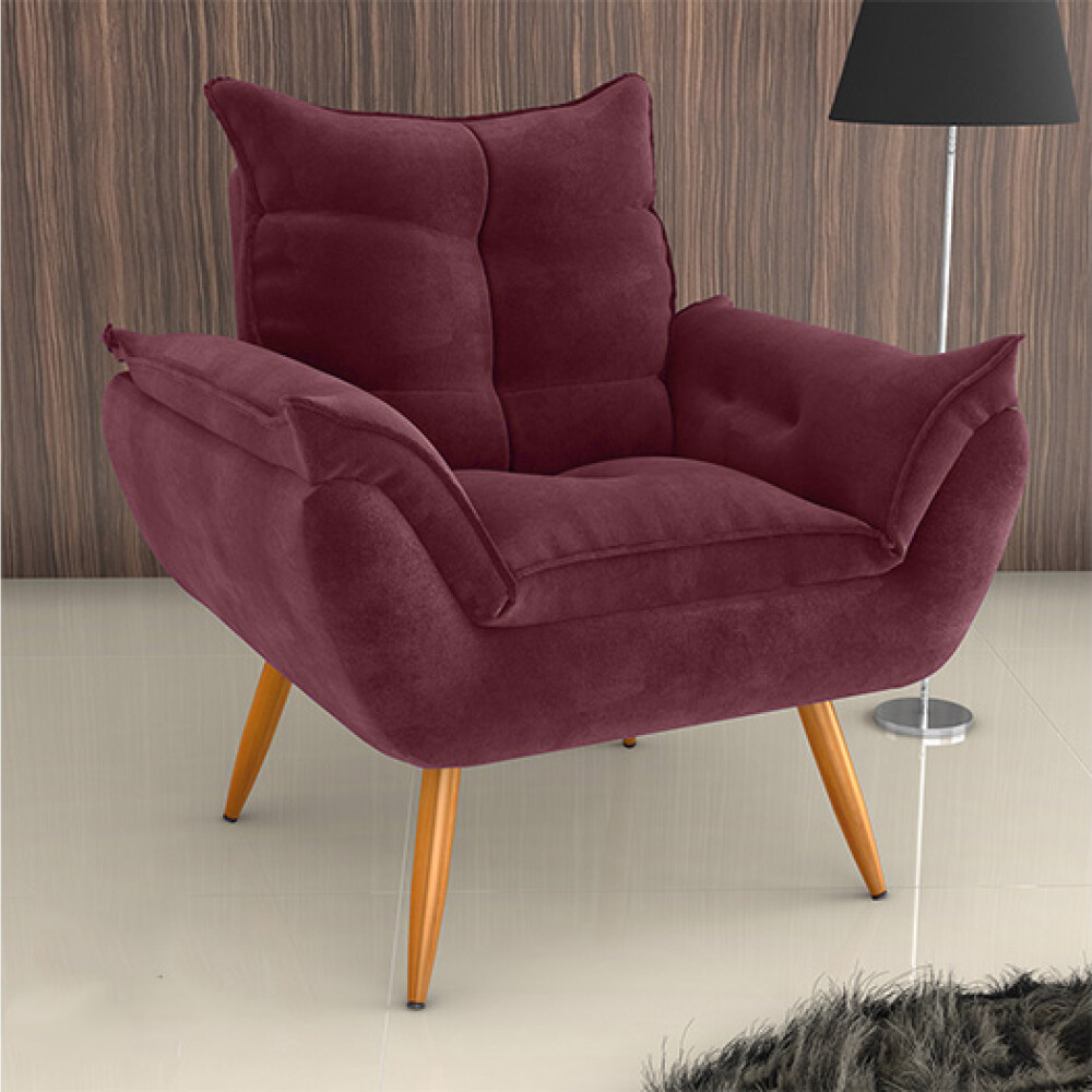 Sillón 1 cuerpo Poltrona Turin Bordó