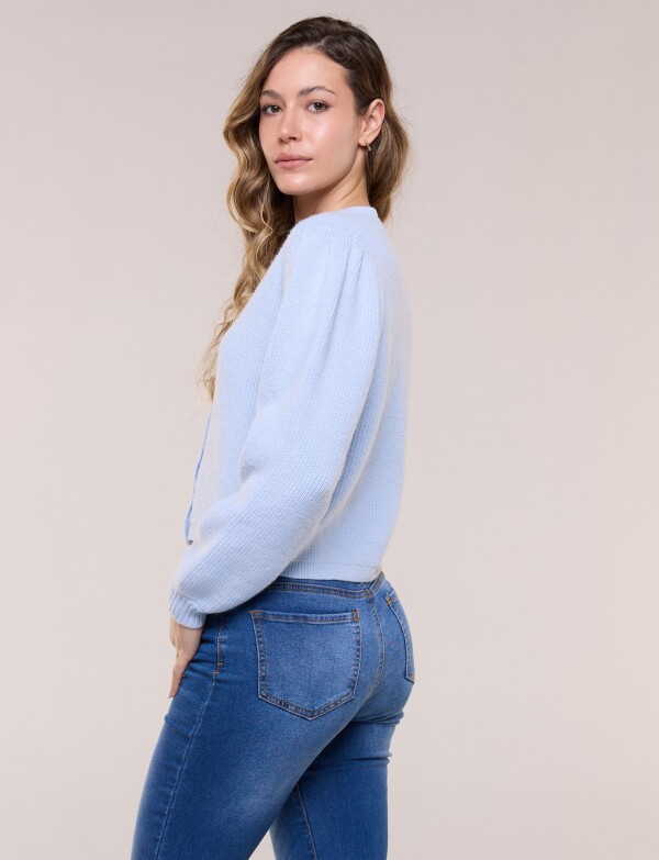 Cardigan Crop Btn Fo CELESTE